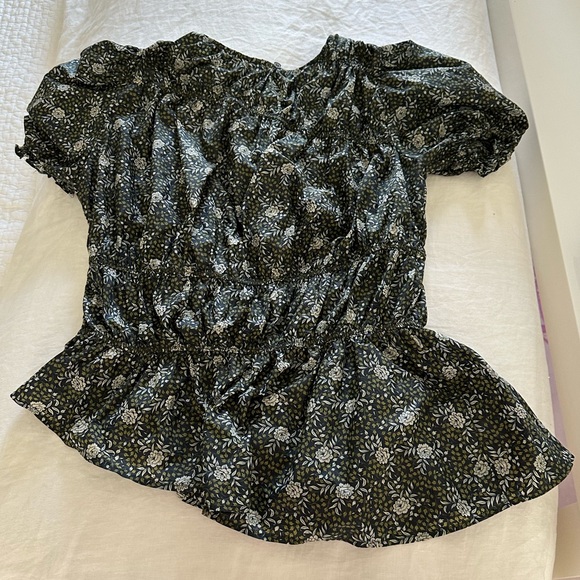 SEA of NY Ruched Floral Print Blouse High Low SZ 8 - Picture 9 of 12